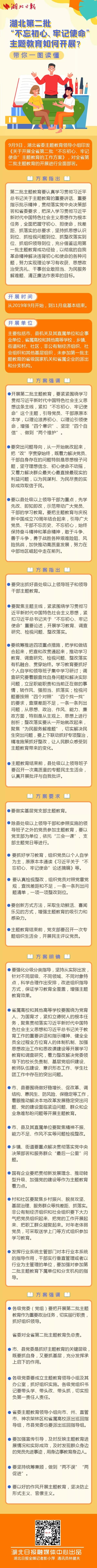 帶你一圖讀懂湖北第二批“不忘初心、牢記使命”主題教育如何開展
